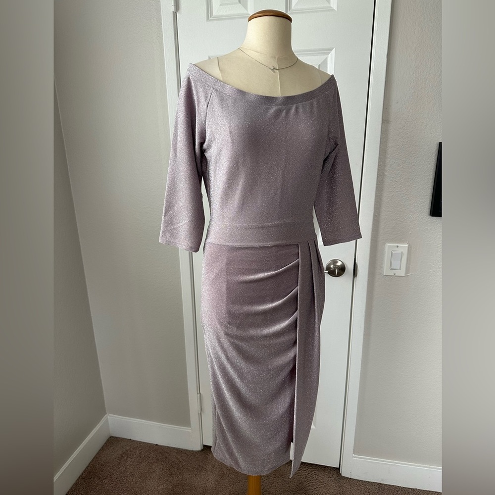 Chic Boutique Rose off shoulder dress
